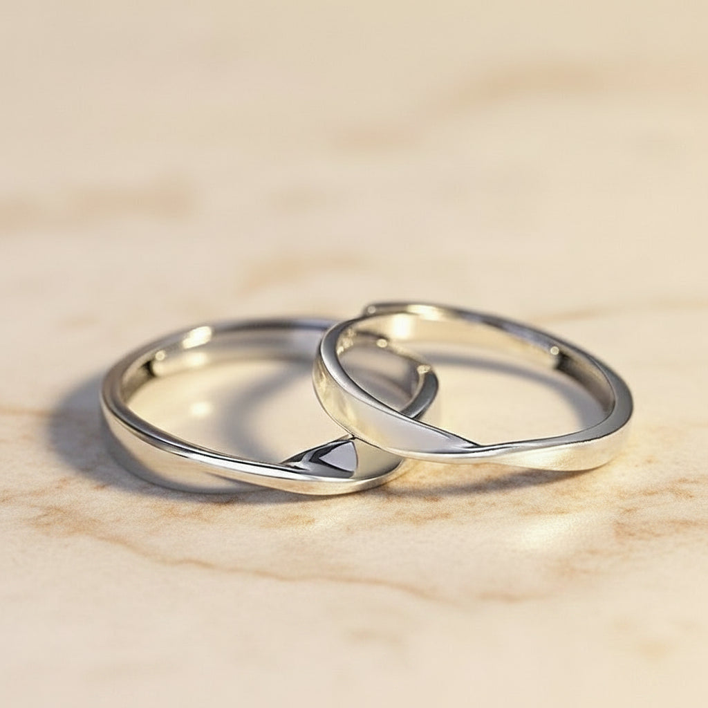 Bague Lumëa Möbius Couple - Anneau Ajustable Acier