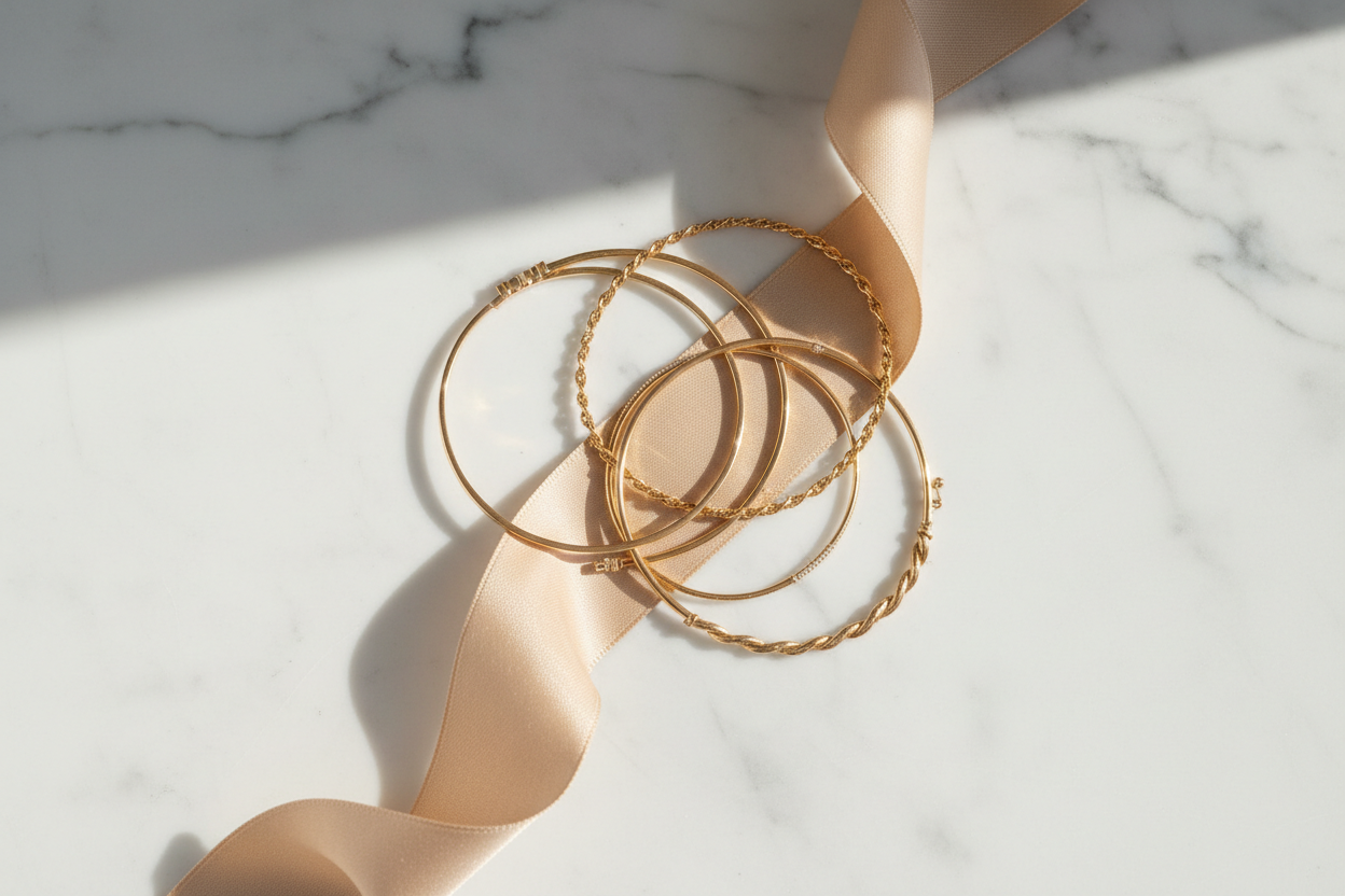 Bracelets - Flat lay marbre