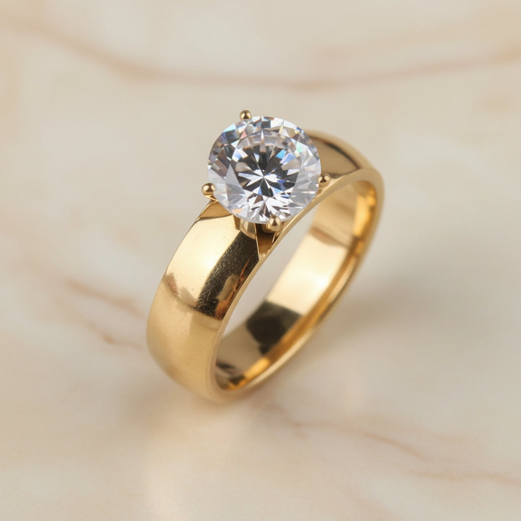 Bague Lumëa Zircon Doré - Acier Plaqué Or