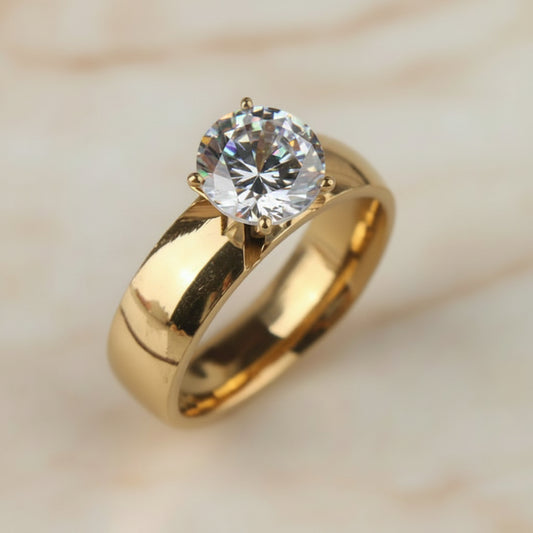 Bague Lumëa Zircon Doré - Acier Plaqué Or