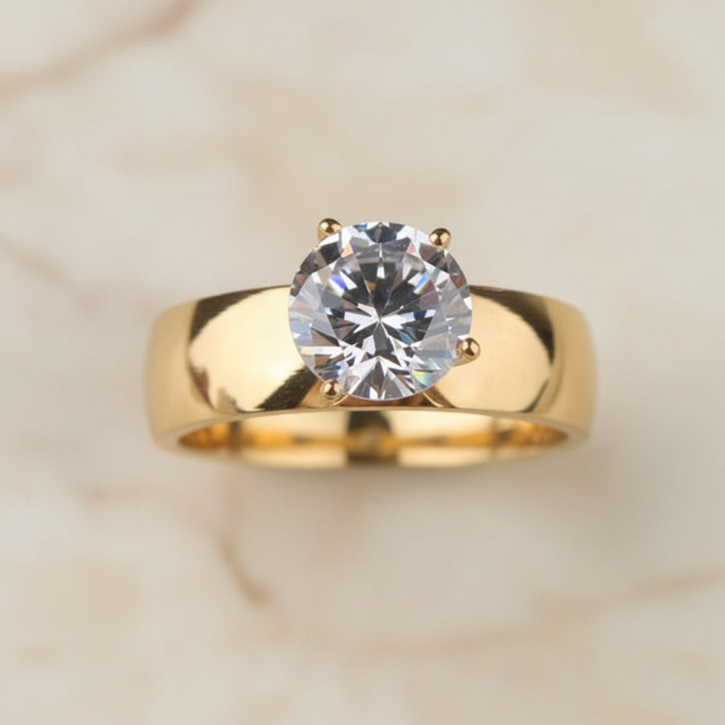 Bague Lumëa Zircon Doré - Acier Plaqué Or