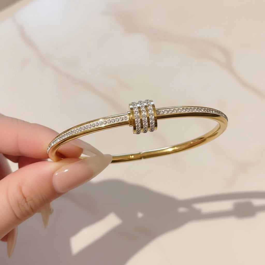 Bracelet Lumëa Zircon Doré - Acier Plaqué Or