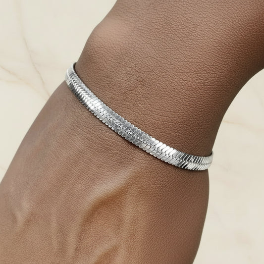 Bracelet Lumëa Onde - Chaîne Plate Plaquée Argent