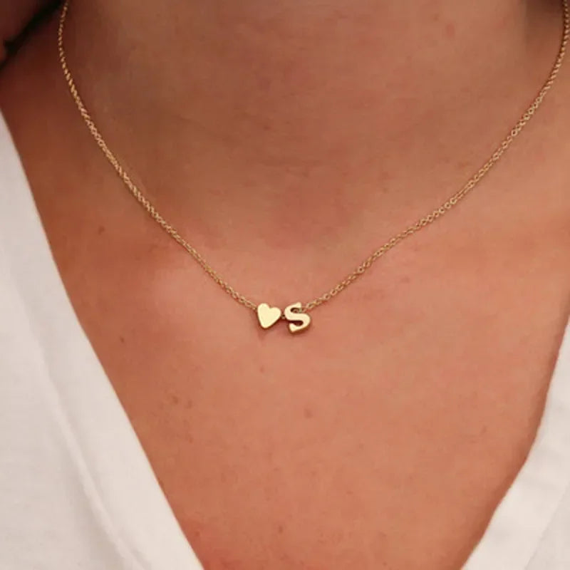 Collier Lumëa Mon Cœur - Cœur & Initiale Plaqué Or
