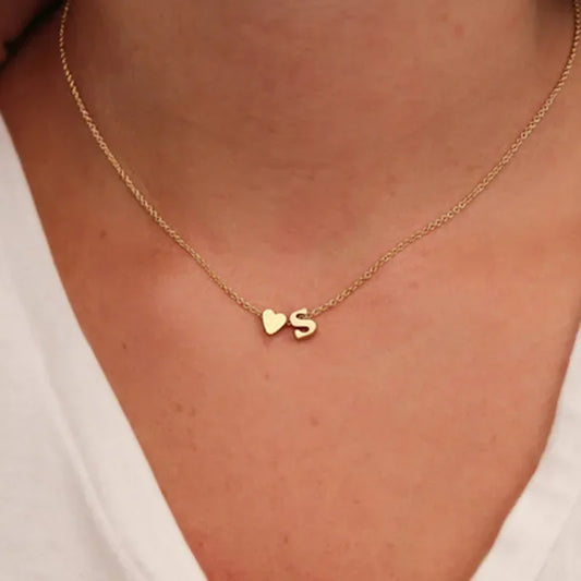 Collier Lumëa Mon Cœur - Cœur & Initiale Plaqué Or