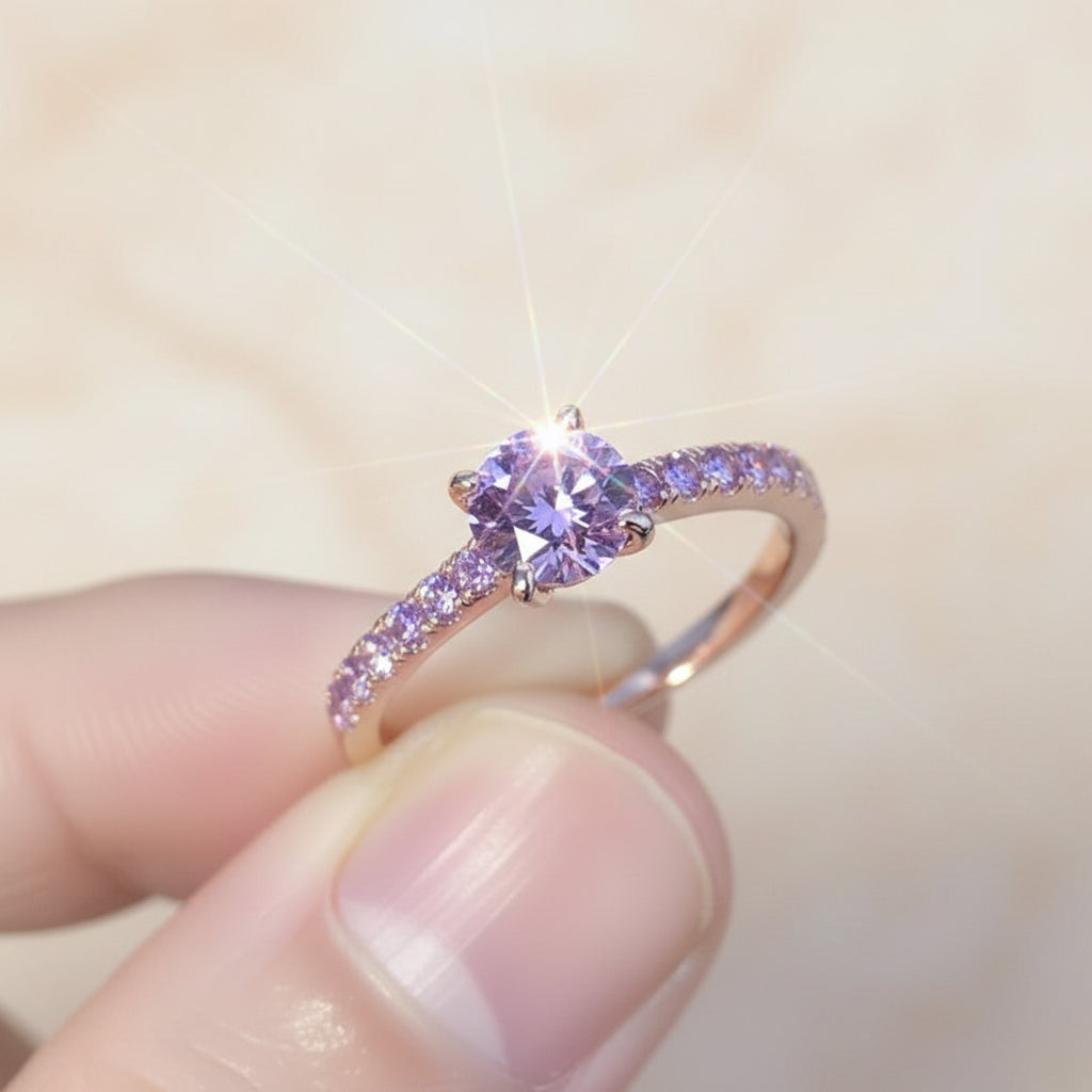Bague Lumëa Ovale Rosé - Zircon Rose Plaqué Argent