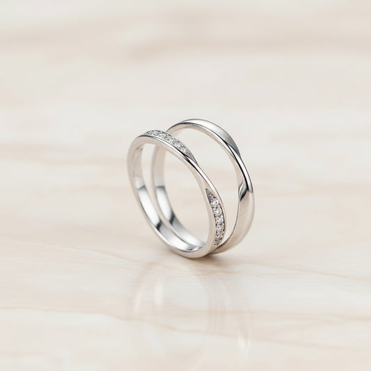 Bague Lumëa Möbius Couple - Anneau Ajustable Acier