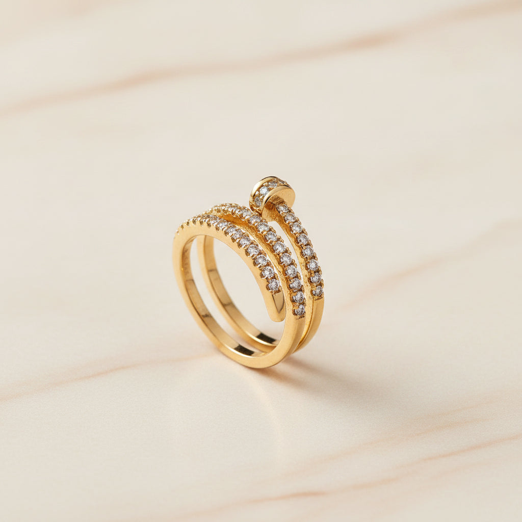 Bague Lumëa Multicouche Zircon - Plaquée Or