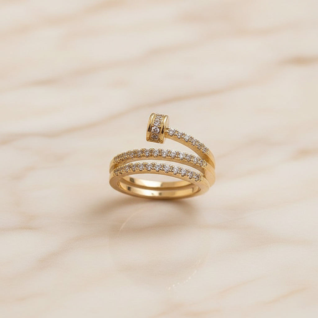 Bague Lumëa Multicouche Zircon - Plaquée Or