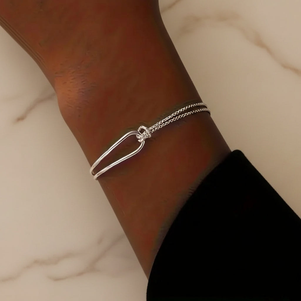 Bracelet Lumëa Duo - Double Chaîne Plaquée Argent