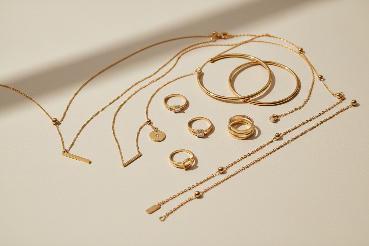 Bijoux dorés minimalistes LUMËA
